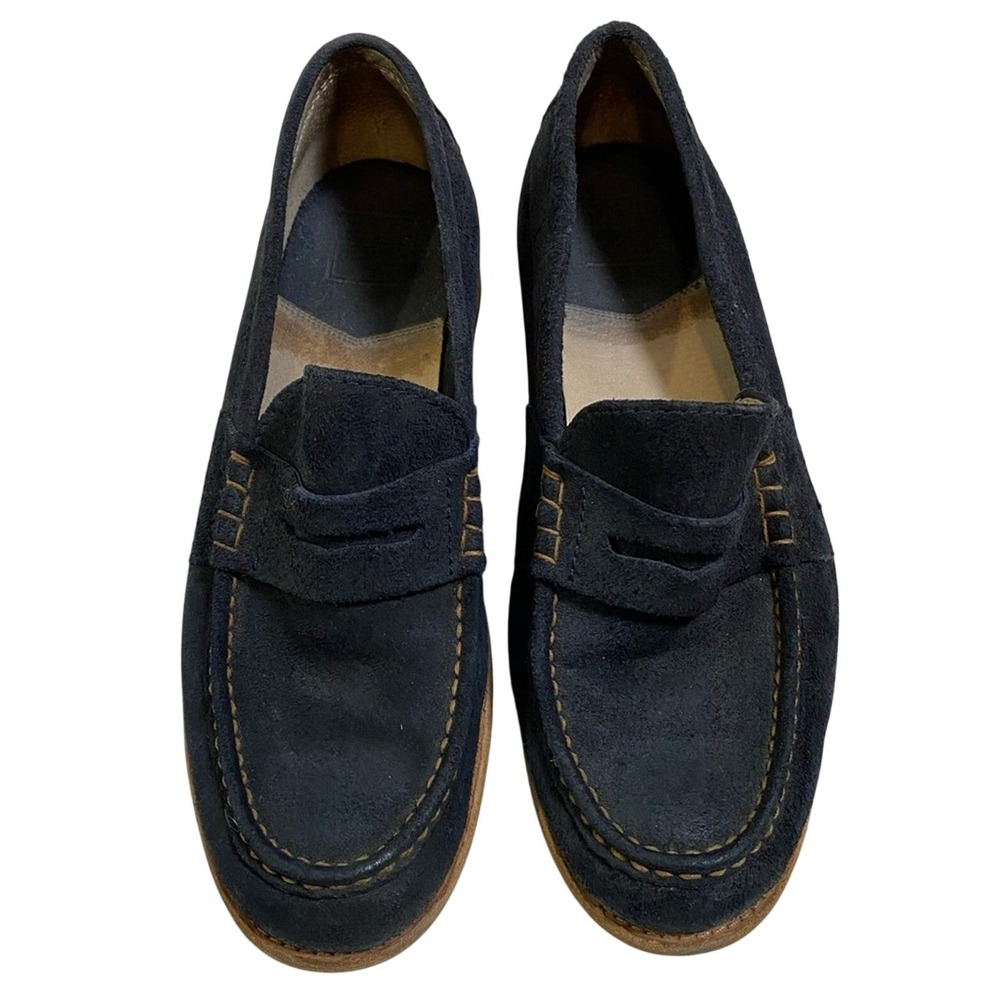 Frye Greg Men's Classic Penny Loafer Dark Grey Rough Leather Shoes Size 12